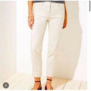 Ann Tylor Loft Marisa Cropped Pants sz 10 Beige color midwaist 4 pockets New